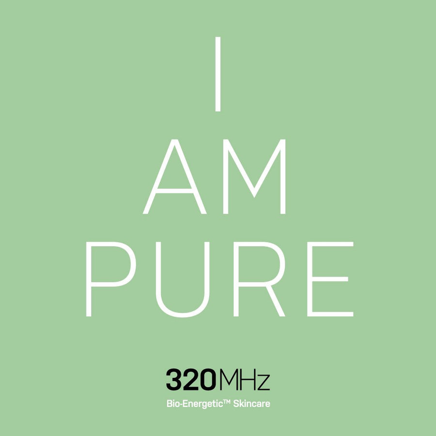text i am pure over green background